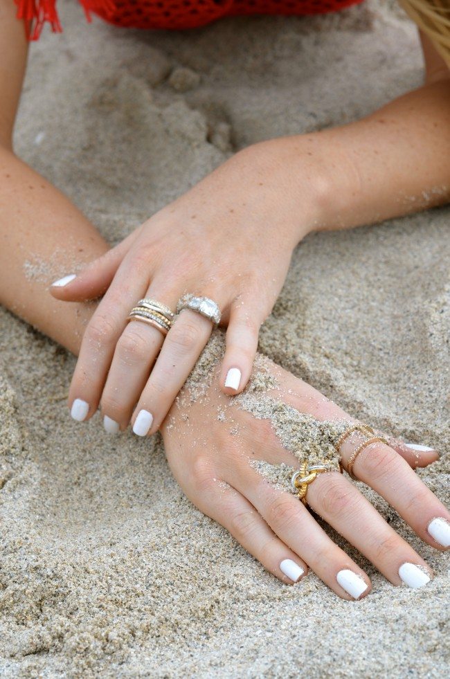 white nails gold jewelry // theStyleSafari