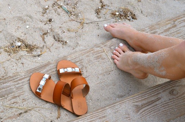 DIY rhinestone sandals // theStyleSafari