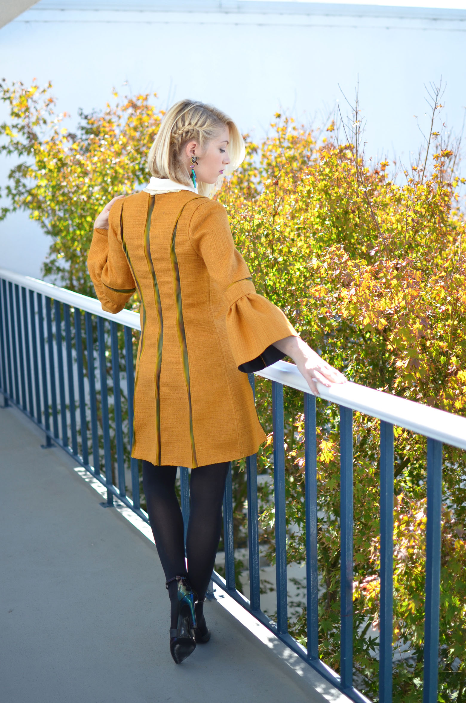 Stefanie makes her second project for Project RealWay challenge, mustard yellow coat dress for the everyday woman // thestylesafari.com