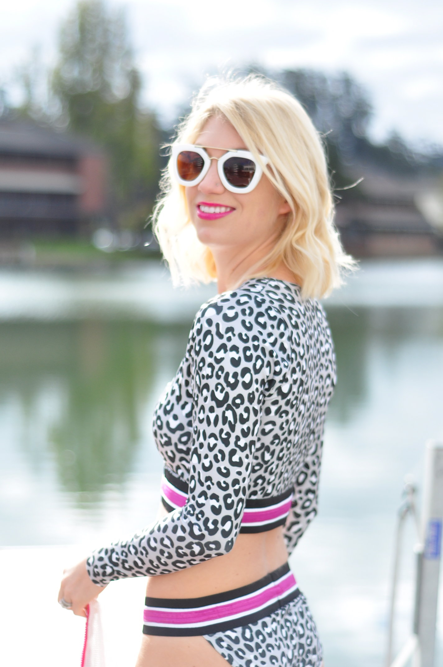 project real way sporty leopard long sleeve bikini, swimsuit and mesh cover up // thestylesafari.com