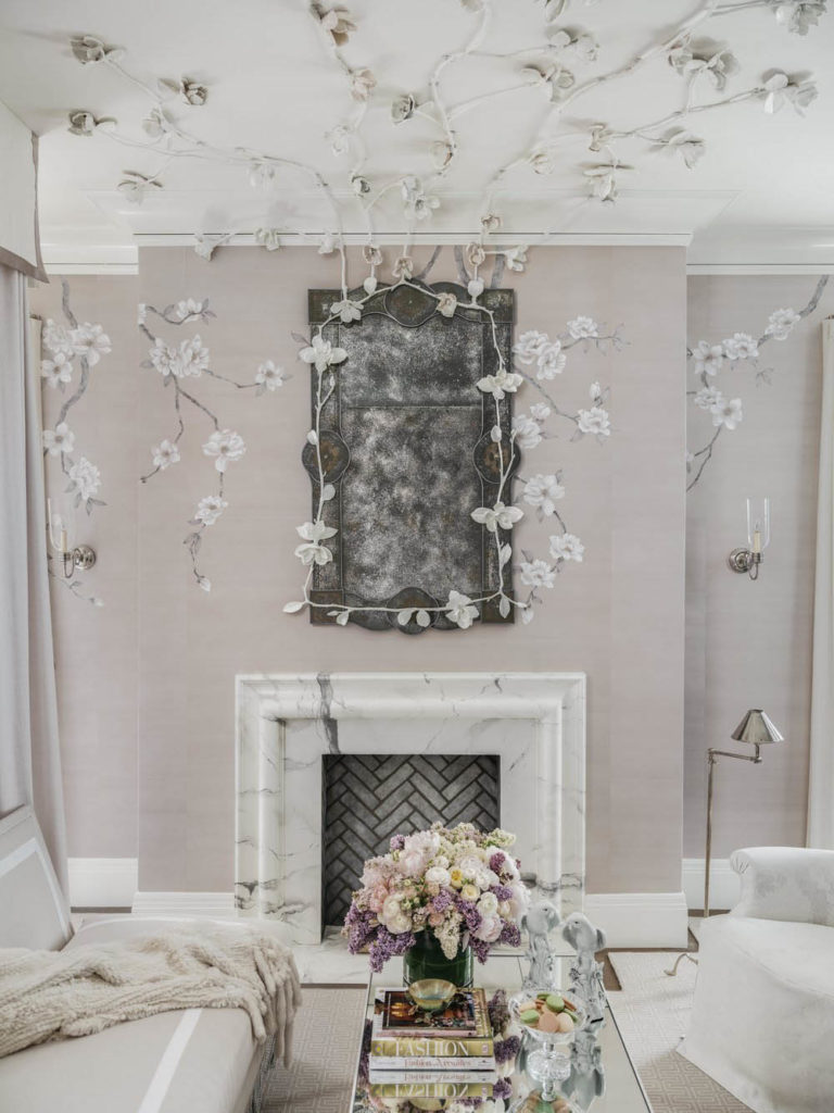 San Francisco Decorator Showcase 2019, Dina Bandman Interiors, Marie's Magnolias, pink de gournay wallpaper