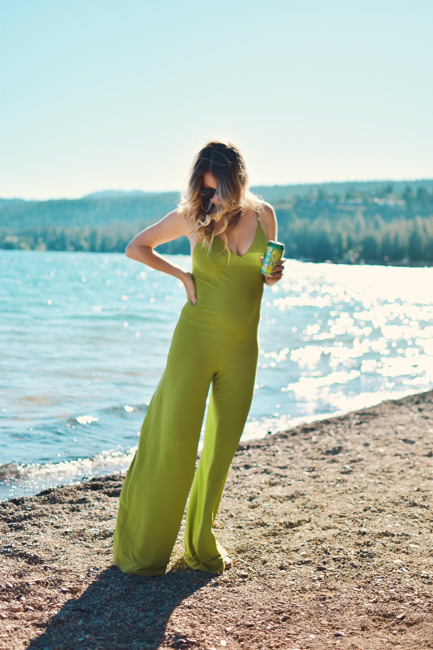 What to wear in Lake Tahoe: Summer Edition, Norma Kamali green jumpsuit