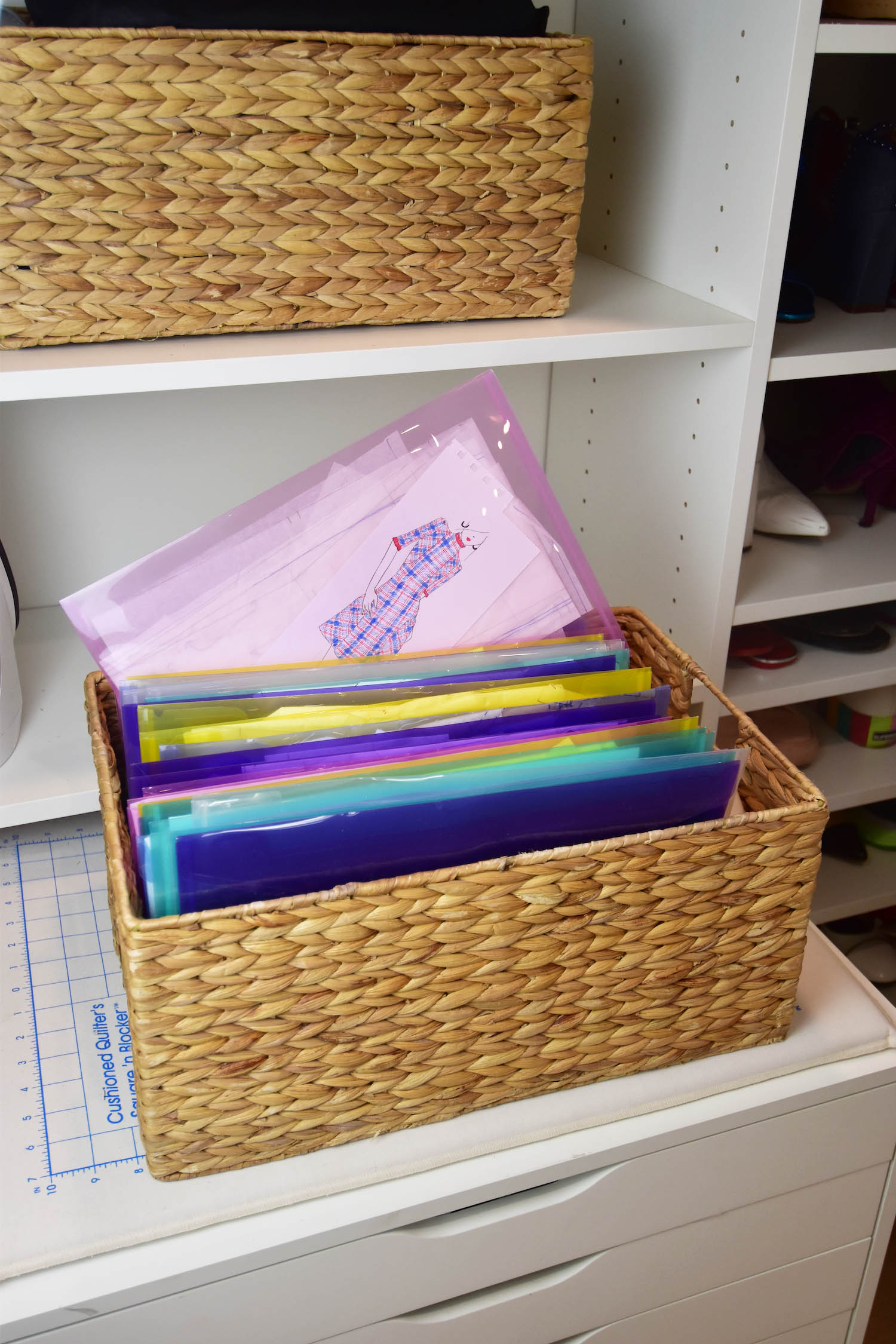 Atelier reveal, craft sewing office tour, sewing pattern storage