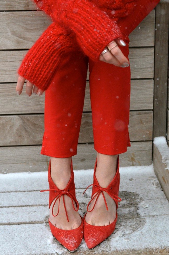 Red tie ankle shoes // thestylesafari