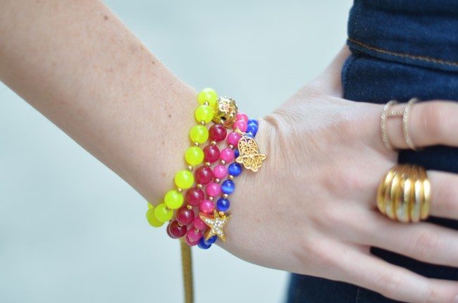 DIY handmade colored charm bracelets // thestylesafari.com