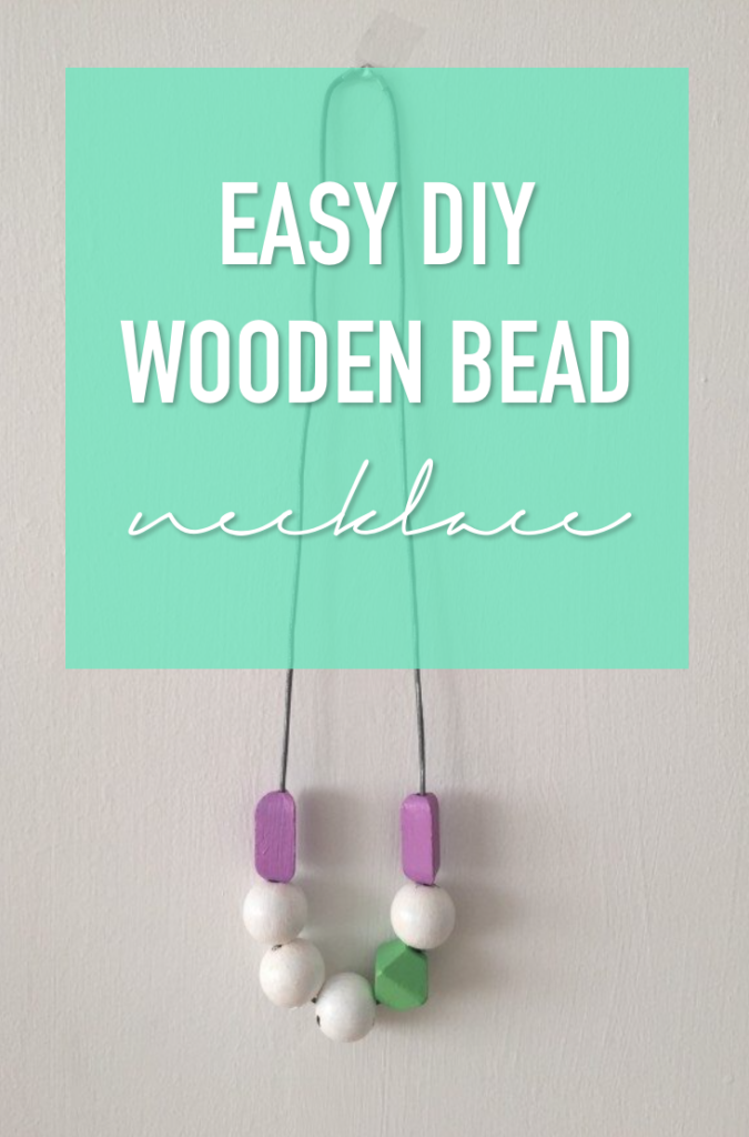 easy DIY wooden bead necklace