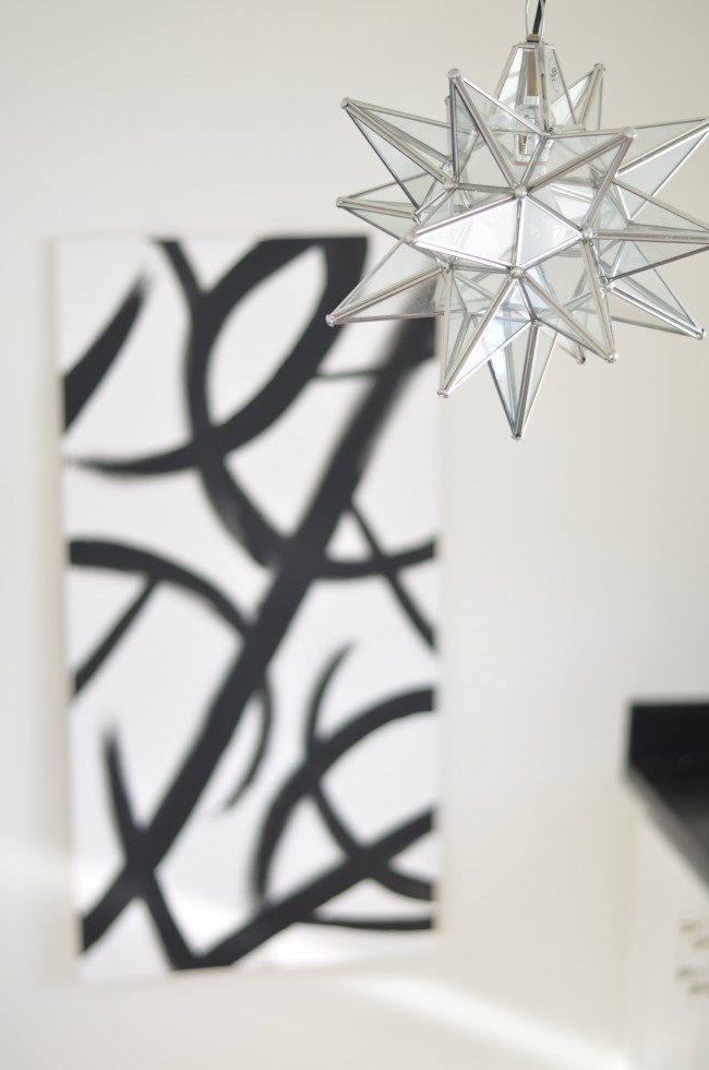 moravian star kitchen pendant lighting, DIY brushstroke wall art