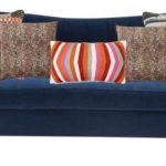 navy blue chesterfield, cheetah and tribal pillow styling // thestylesafari.com