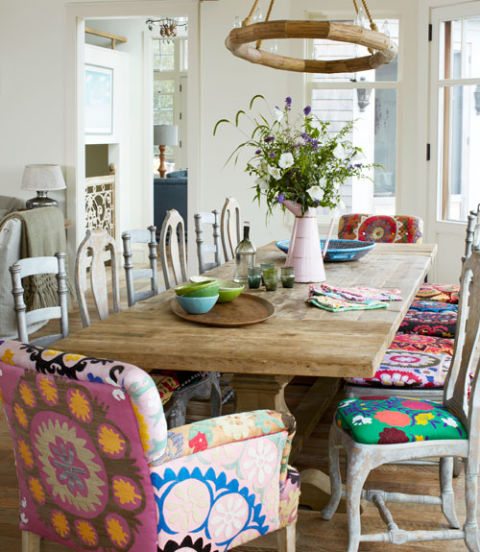 floral bohemian print dining chairs // thestylesafari.com