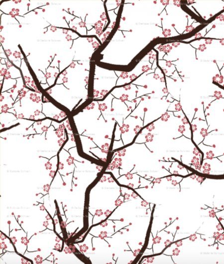 pink cherry blossom print, flowering quince wallpaper // thestylesafari.com