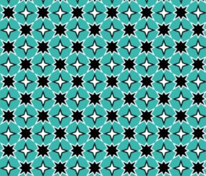 teal black moroccan 8 point star print fabric // thestylesafari.com