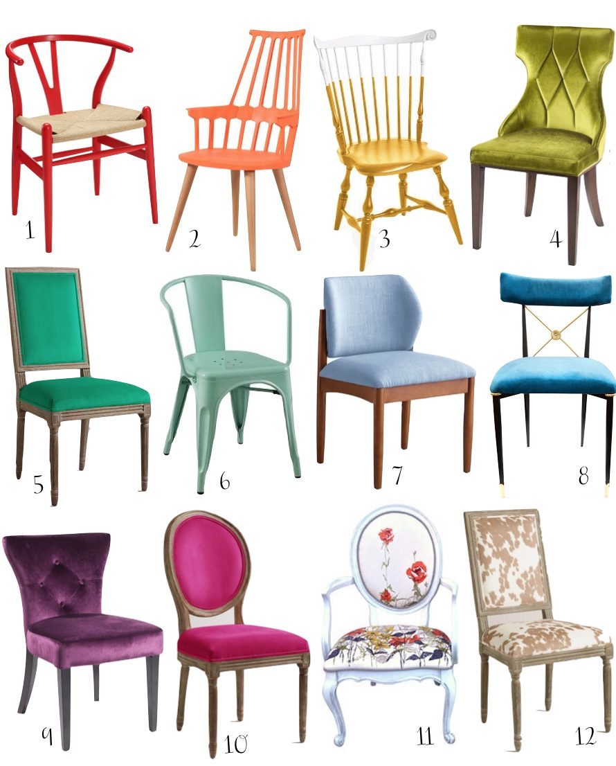 bright colored and patterned dining chairs // thestylesafari.com