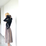helmut lang black blazer, pixie market black bell sleeve crop top, patterned midi skirt // thestylesafari.com