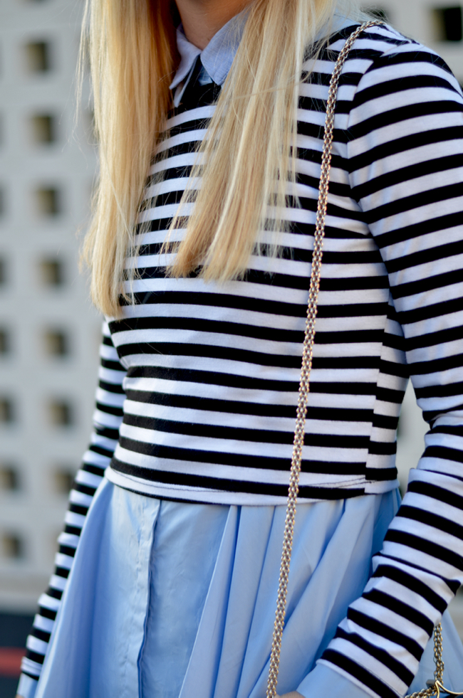 cropped stripe top, layers of chambray, dress and peplum // thestylesafari.com
