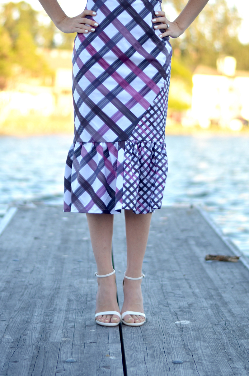mixed gingham handmade ruffled dress with flounce, fabric available on Spoonflower // thestylesafari.com