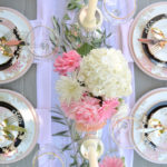 Lenox Marchesa Painted Camelia Imperial Caviar Table setting with Table + Dine by Stefanie of The Style Safari