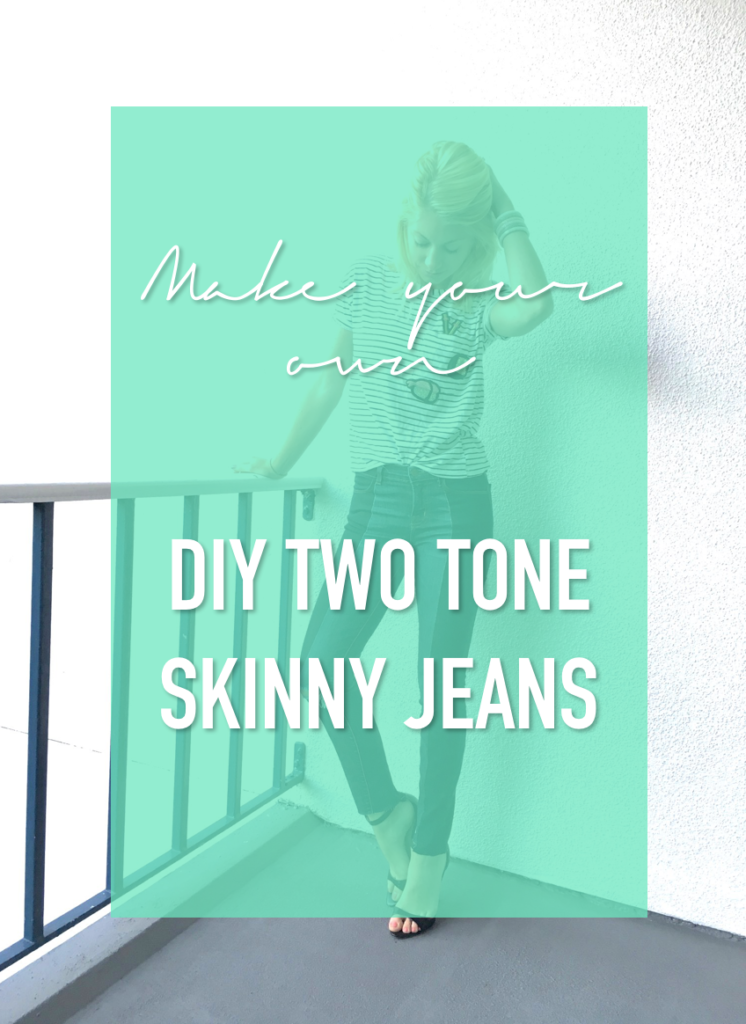 DIY two tone skinny jeans, how to make your own two tone skinny jeans
