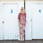 Stefanie from The Style Safari pink sequin sweater, pink floral silk pants, pink sunglasses, head to toe pink outfit // thestylesafari.com
