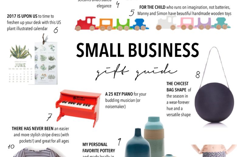 small business saturday gift guide, custom baby blanket, modern jewelry, lacson ravello stripe dress, manny and simon handmade wood toys, heath ceramics, flavored sea salts, artisan crafts, unique gifts, gift guide