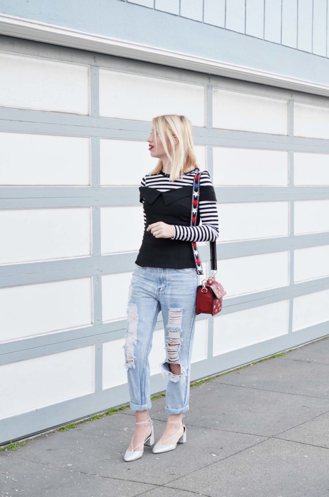 How to style a black and white stripe tee