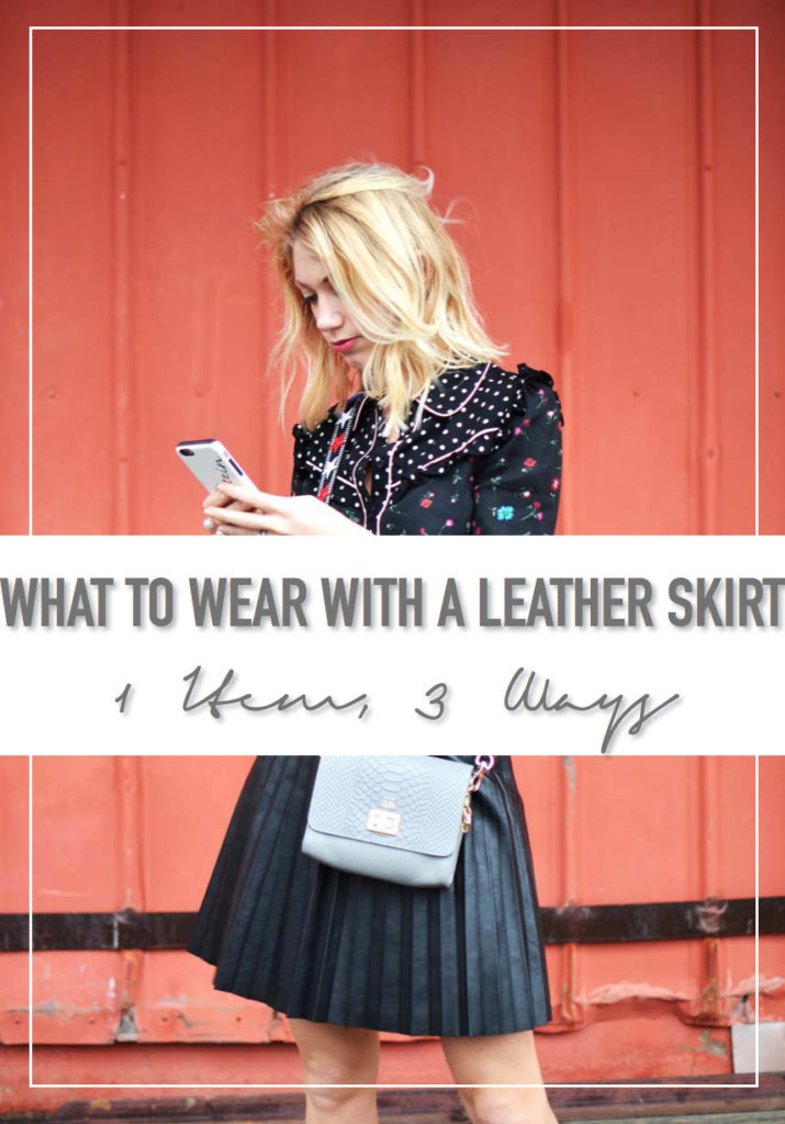 What to wear with a leather skirt, how to style a pleated leather skirt