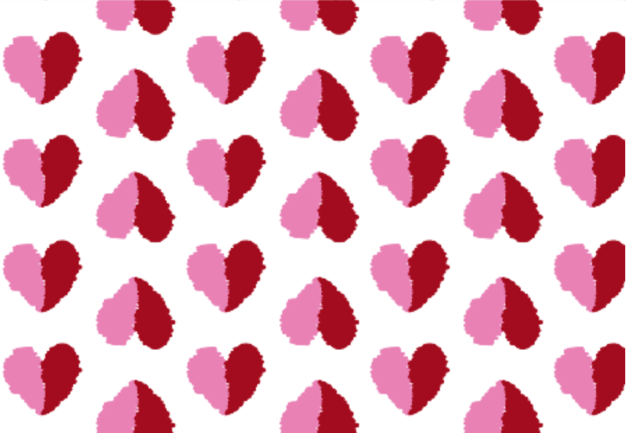valentines pink red white broken heart fabric and wallpaper print available on Spoonflower