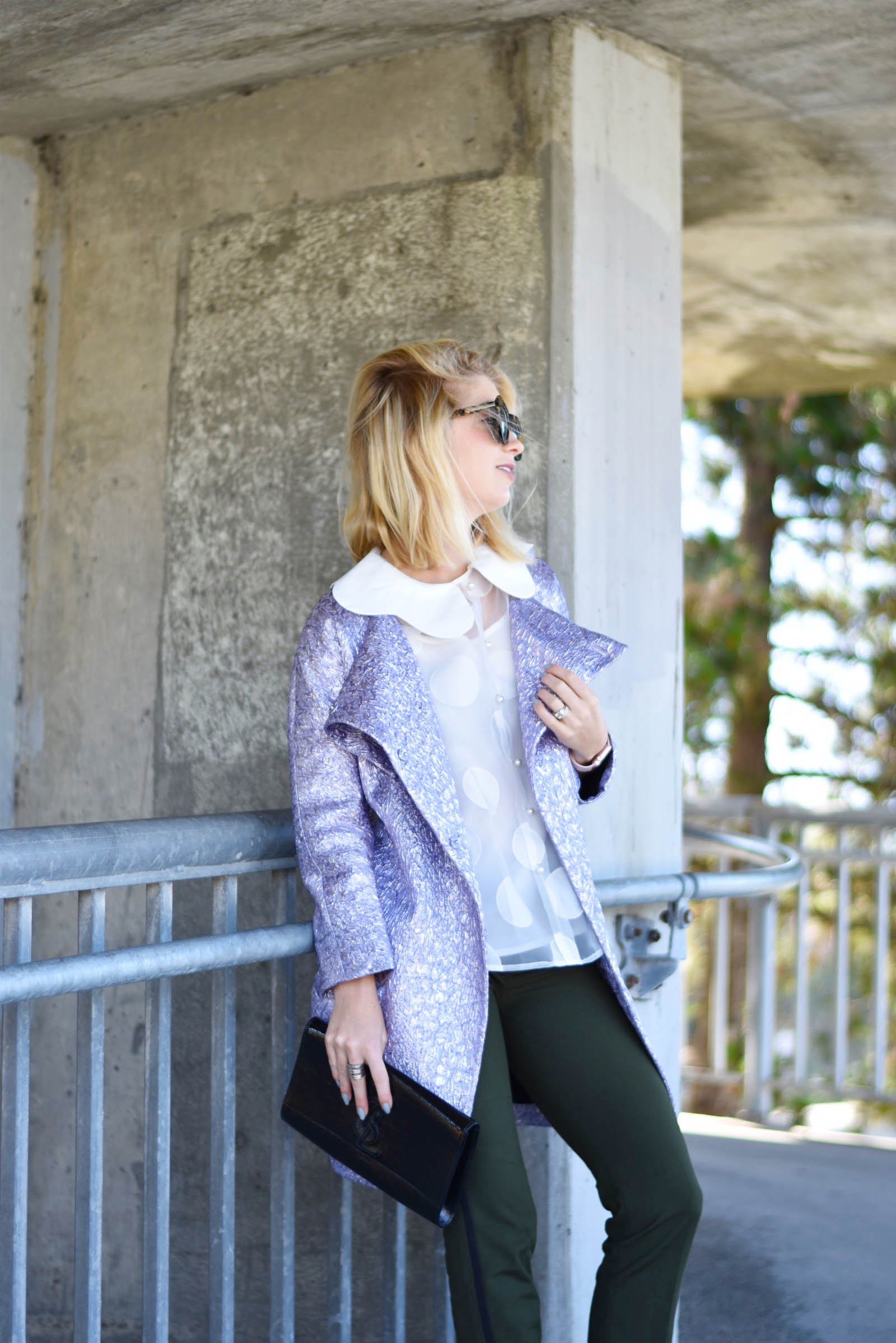 Everyday to Editorial Lavendar Metallic Balenciaga Jacket, how to style a lavender jacket, creative outfit ideas