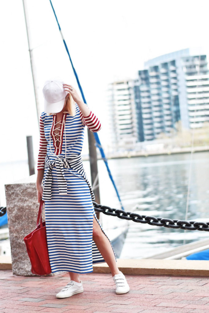J.Crew nautical stripe dress, beach cover up, nantucket