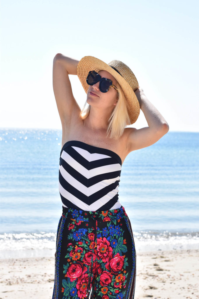 Graphic stripe one piece bathing suit, best stripe one pieces, & other stories