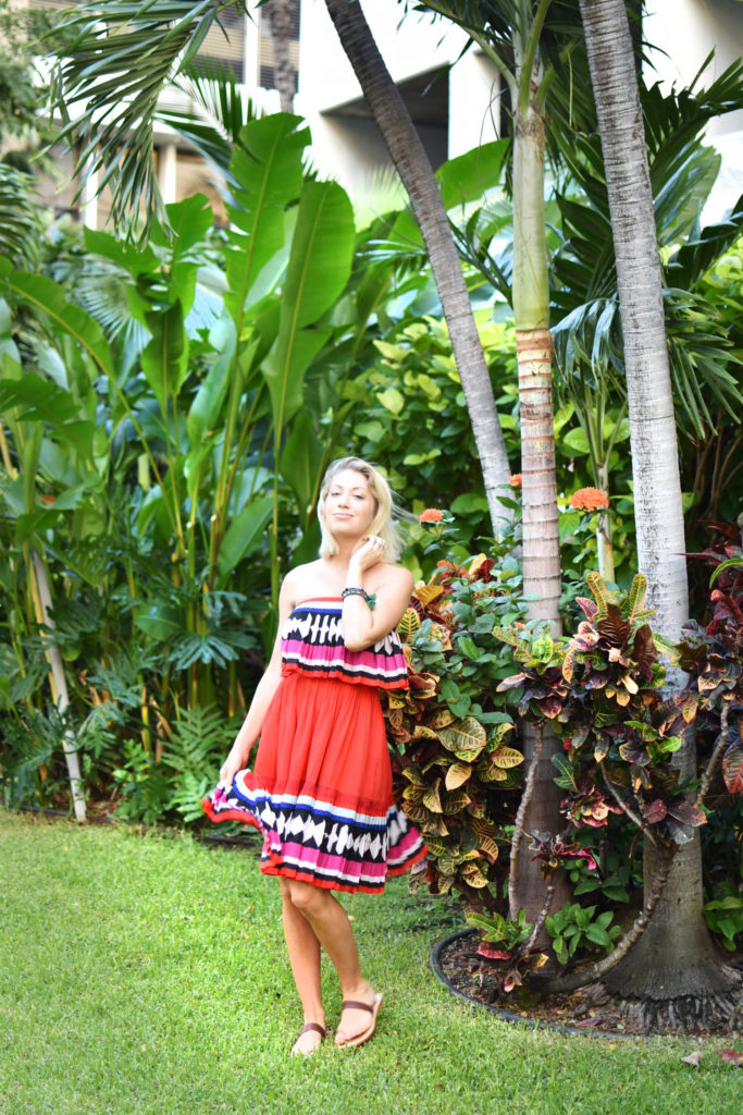 hawaiian vacation, hawaii style, kate spade geo border dress, 