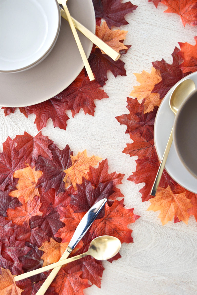 Easy DIY Thanksgiving Leaf Placemats • theStyleSafari