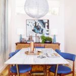 White or Wood Dining Table? Emily Henderson white marble dining table