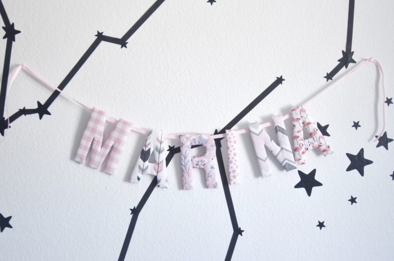 DIY fabric name garland DIY, nursery decor