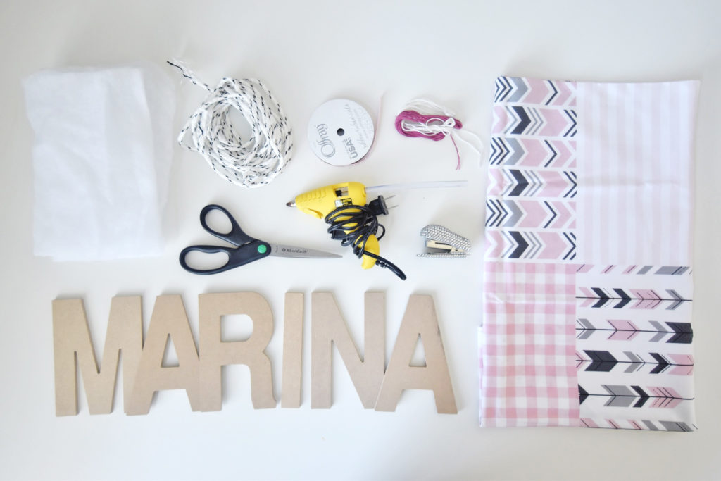 DIY fabric name garland DIY, nursery decor
