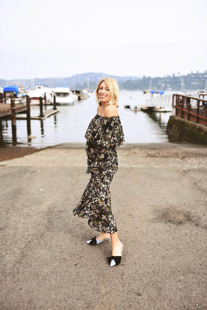 pregnancy style, maternity fashion, rent the runway, stylekeepers floral dress, dress the bump