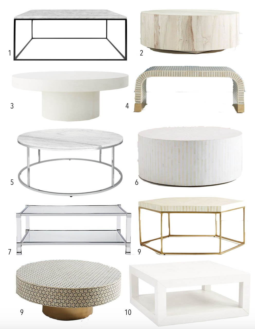 10 Light And White Coffee Tables Thestylesafari