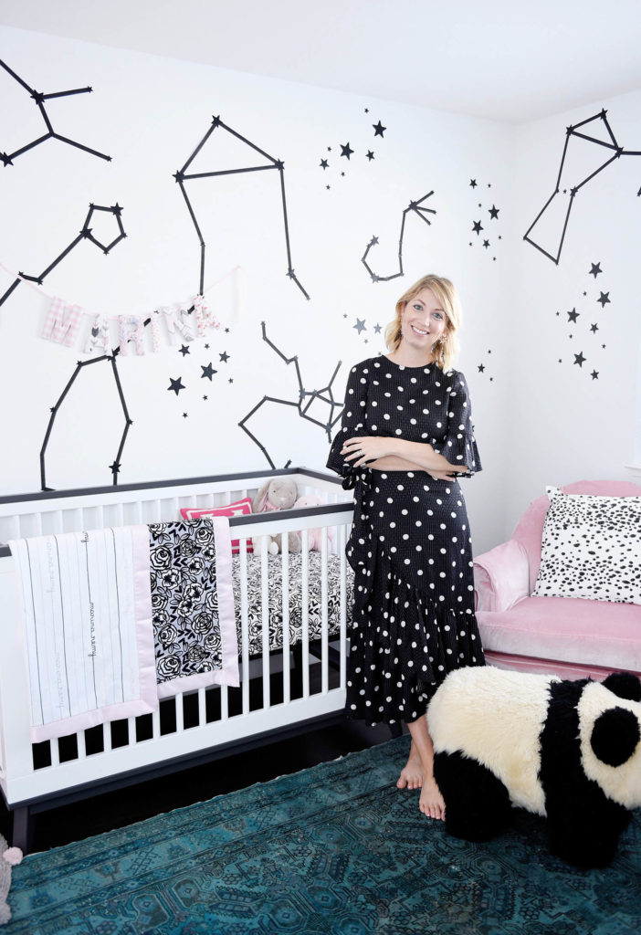 pink constellation nursery reveal, baby girl nursery