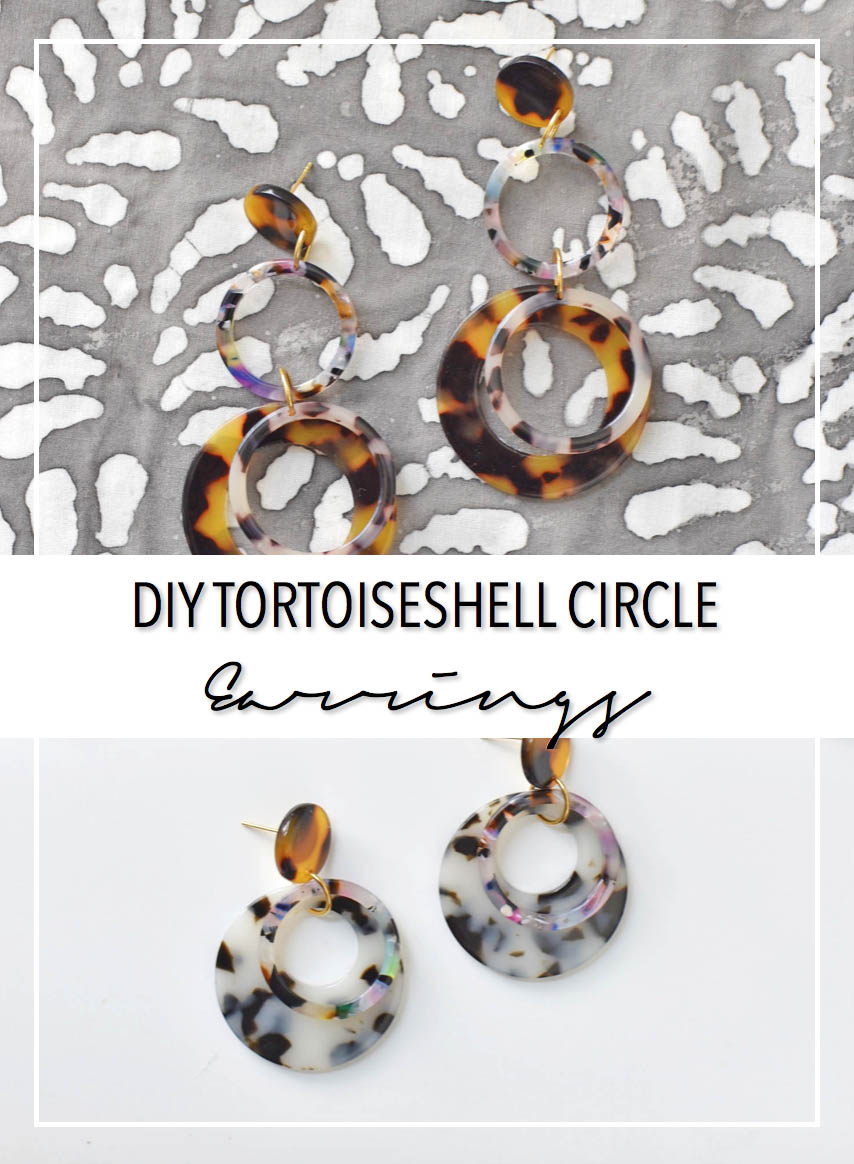 DIY Tortoiseshell circle earrings