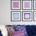 DIY Colorblock Art Wall, modern art, pink and blue 2