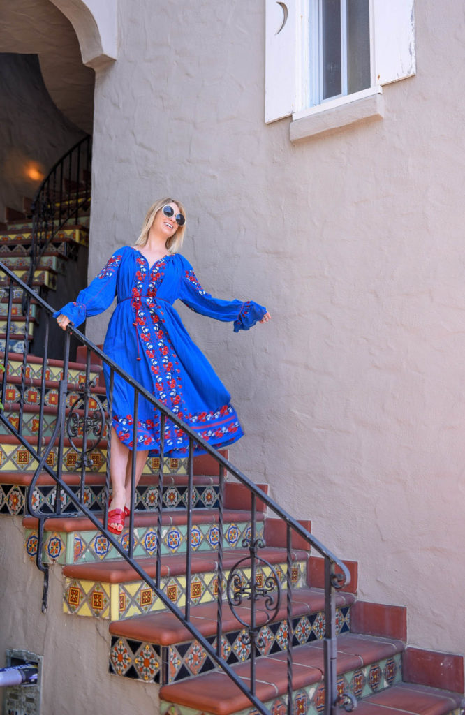 clothing as a reflection of self, blue embroidered ulla johnson dress