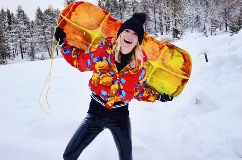 all my lake tahoe looks ski snow looks msgm red floral puffer jacket 2