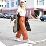 My Favorite Brown Leather Pants 3 Ways, how to wear camel leather pants