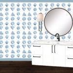 Powder Room Remodel and Designing with Large Scale Wallpaper