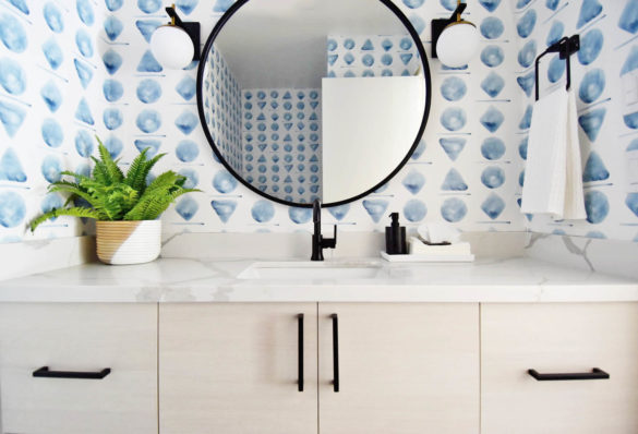 Modern Watercolor Powder Room Reveal and How to Design Your Own ...