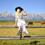 what I wore in jackson hole, black and white cowboy boots