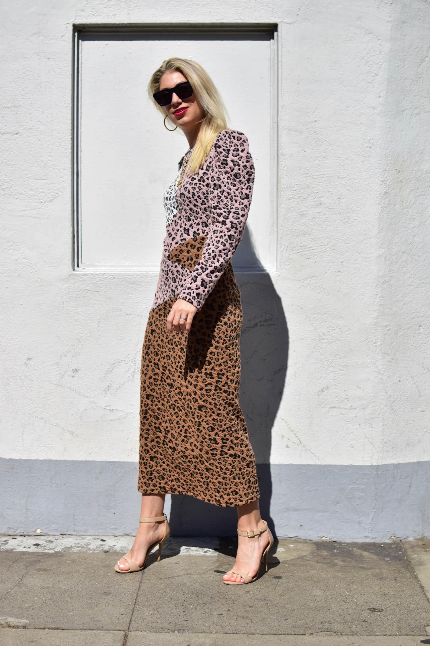 Leopard Curved Seam Dress