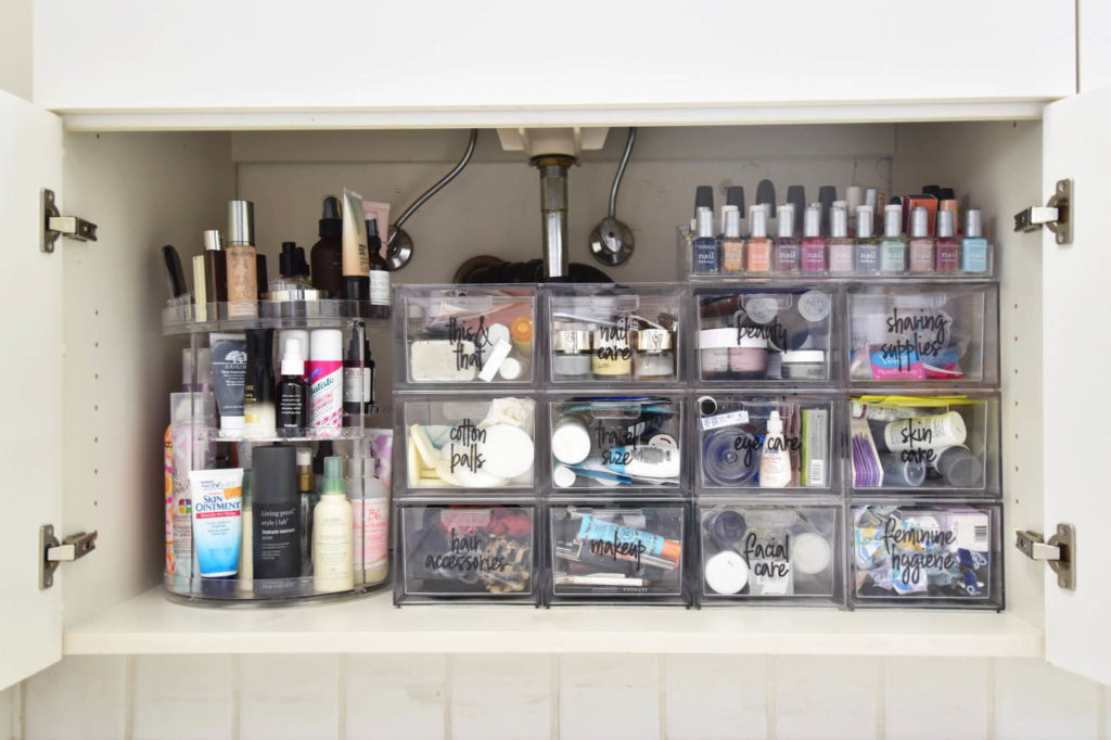 Bathroom Vanity Organization, Beauty and makeup storage ideas, after