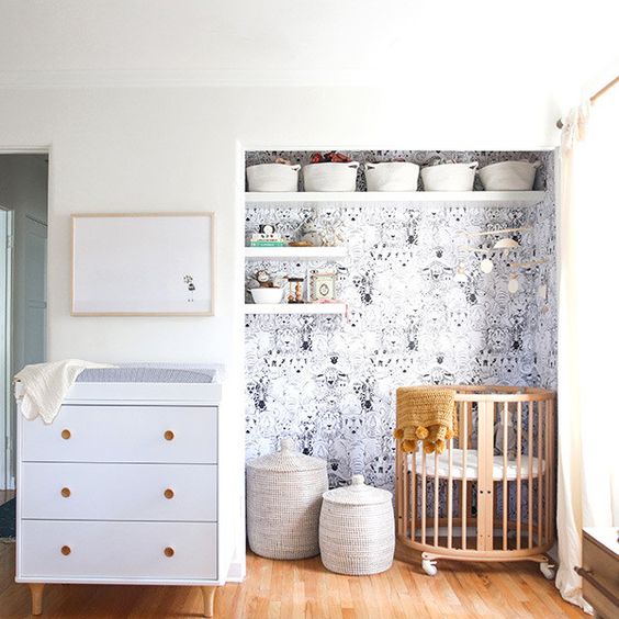 Being Trapped Indoors has me Dreaming of Buying and Renovating a New Home, nursery nook in closet by Sarah Sherman Samuel